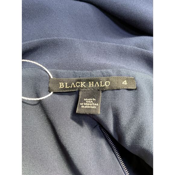 Black Halo 'Carolina' Blue Polyamide Dress Size 4 - Picture 4 of 5